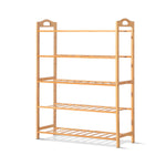 Artiss 5-Tier Bamboo Shoe Rack Organiser Storage Shelf Stand Shelves