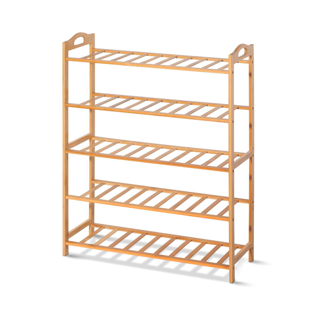 Artiss 5-Tier Bamboo Shoe Rack Organiser Storage Shelf Stand Shelves