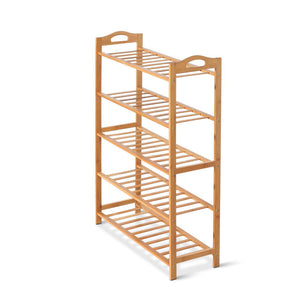 Artiss 5-Tier Bamboo Shoe Rack Organiser Storage Shelf Stand Shelves