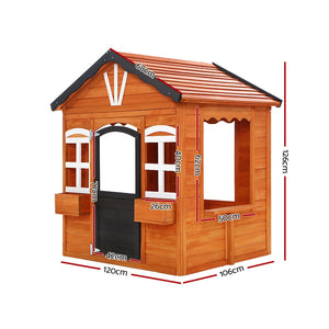 Kids Cubby House Wooden Outdoor Playhouse Timber Childrens Pretend Play