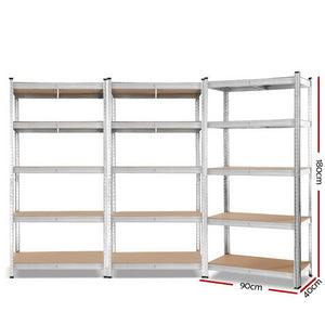 Giantz 3x0.9M Warehouse Shelving Racking Storage Garage Steel Metal Shelves Rack