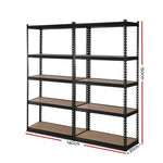 2x0.7M Warehouse Shelving Racking Storage Garage Steel Metal Shelves Rack