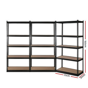 3x0.7M Warehouse Shelving Racking Storage Garage Steel Metal Shelves Rack