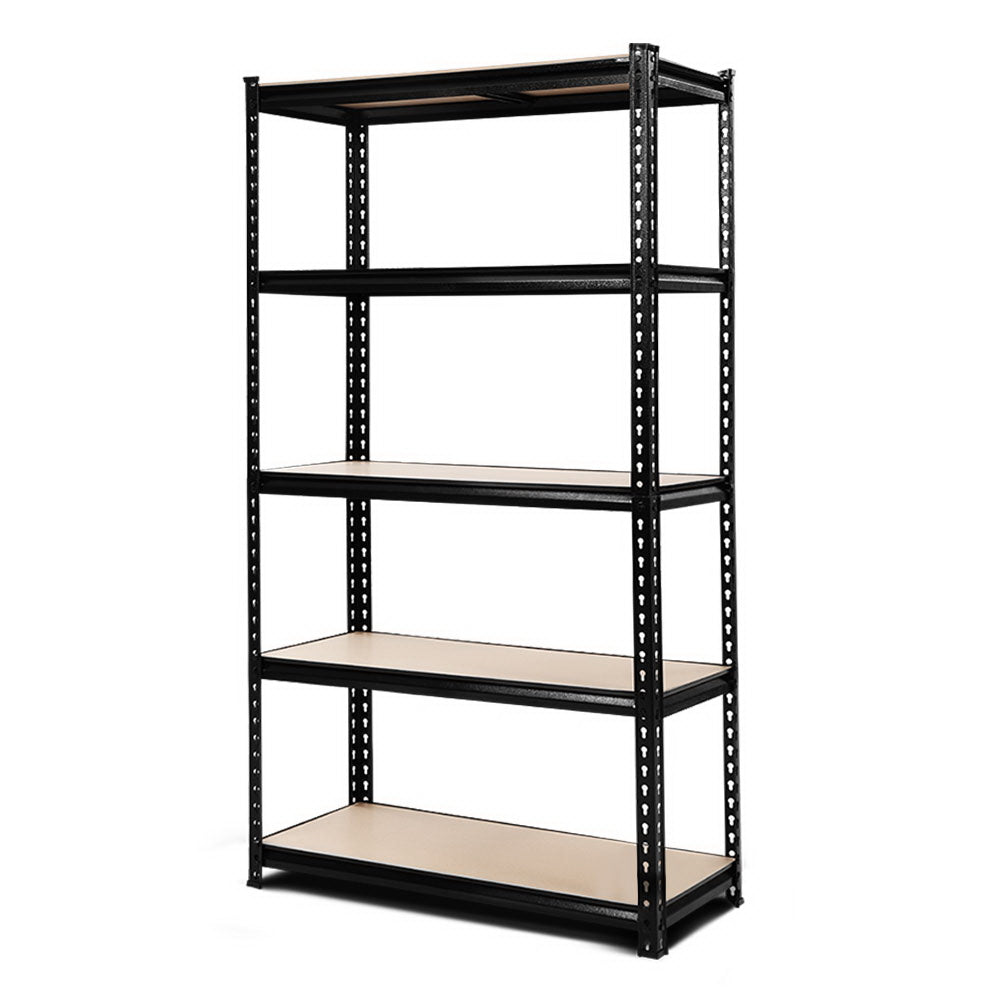 0.9M 5-Shelves Steel Warehouse Shelving Racking Garage Storage Rack Black