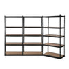 3x0.9M 5-Shelves Steel Warehouse Shelving Racking Garage Storage Rack Black