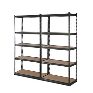 2x0.9M 5-Shelves Steel Warehouse Shelving Racking Garage Storage Rack Grey