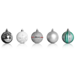 JingleJollys 50pcs Christmas Baubles Decorations Xmas Tree Ornament Party Silver