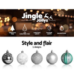 JingleJollys 50pcs Christmas Baubles Decorations Xmas Tree Ornament Party Silver