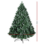 Jingle Jollys 2.1M 7FT Christmas Tree Xmas Decorations Green Snowy Home Decor Bonus Bag