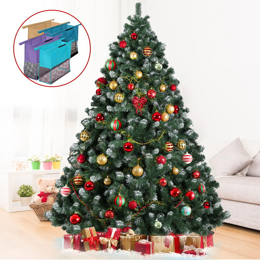 Jingle Jollys 2.1M 7FT Christmas Tree Xmas Decorations Green Snowy Home Decor Bonus Bag