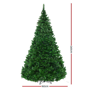 Jingle Jollys 2.4M 8FT Christmas Tree Xmas 3190 LED Lights Warm White 1436 Tips