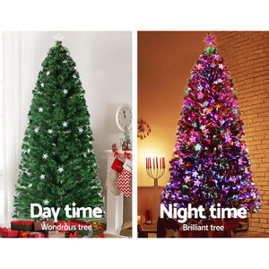 Jingle Jollys 1.8M 6FT LED Christmas Tree Xmas Optic Fiber Multi Colour Lights