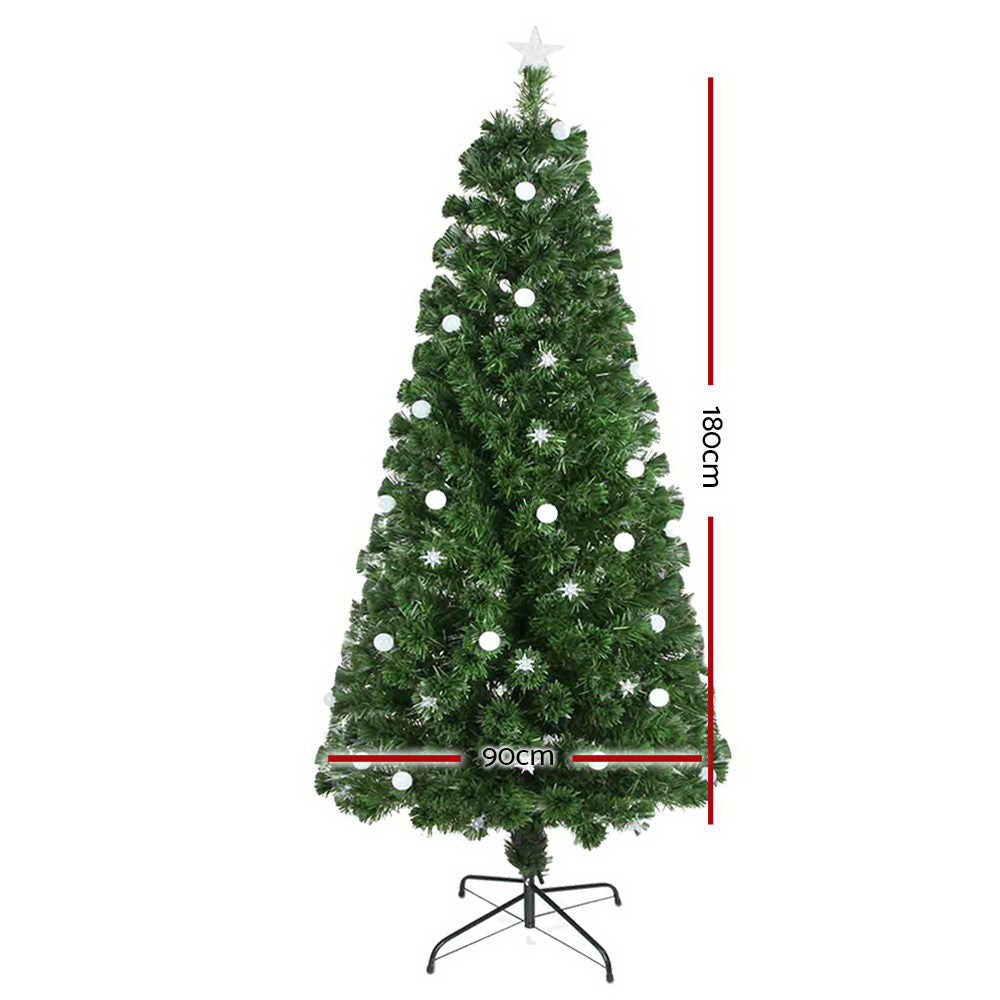 Jingle Jollys 1.8M 6FT LED Christmas Tree Optic Fiber Xmas Multi Colour Lights