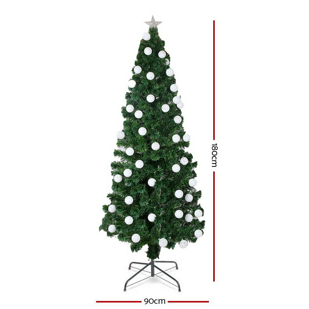 Jingle Jollys 1.8M 6FT LED Christmas Tree Xmas Optic Fiber Multi Colour Lights