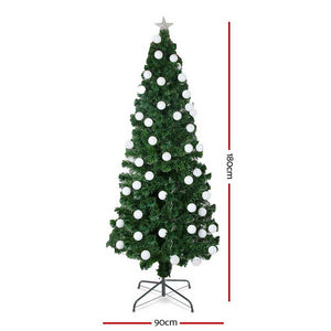 Jingle Jollys 1.8M 6FT LED Christmas Tree Xmas Optic Fiber Multi Colour Lights