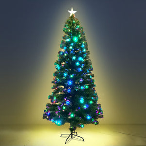 Jingle Jollys 1.8M 6FT LED Christmas Tree Xmas Optic Fiber Multi Colour Lights