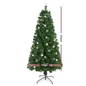 Jingle Jollys 2.1M 7FT LED Christmas Tree Optic Fiber Xmas Multi Colour Lights