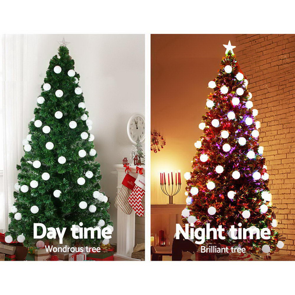 Jingle Jollys 2.1M 7FT LED Christmas Tree Xmas Optic Fiber Multi Colour Lights