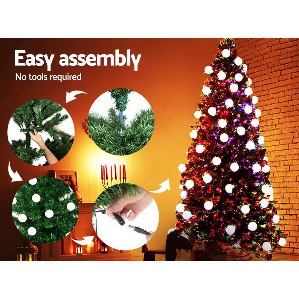 Jingle Jollys 2.1M 7FT LED Christmas Tree Xmas Optic Fiber Multi Colour Lights