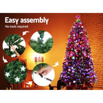 Jingle Jollys 2.4M 8FT LED Christmas Tree Xmas Fibre Optic Multi Colour Lights Bonus Bag