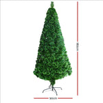 Jingle Jollys 2.4M 8FT LED Christmas Tree Xmas Optic Fiber Multi Colour Lights