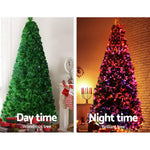 Jingle Jollys 2.4M 8FT LED Christmas Tree Xmas Optic Fiber Multi Colour Lights