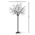 Jingle Jollys 2.5M LED Christmas Blossom Tree 600 LED Optic Fiber Cold White