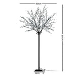 Jingle Jollys 2.5M LED Christmas Tree Blossom Twig 600 Fibre Optic Cold White Xmas Decorations Bonus Bag