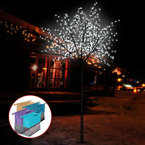 Jingle Jollys 2.5M LED Christmas Tree Blossom Twig 600 Fibre Optic Cold White Xmas Decorations Bonus Bag