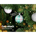 Jingle Jollys 6FT 1.8M Christmas Tree Baubles Balls Xmas Decorations Green Home Decor 800 Tips Green Silver