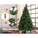 Jingle Jollys 6FT Christmas Tree Wreath 1.8M Xmas Decorations Green Home Decor 800 Tips Green Snowy