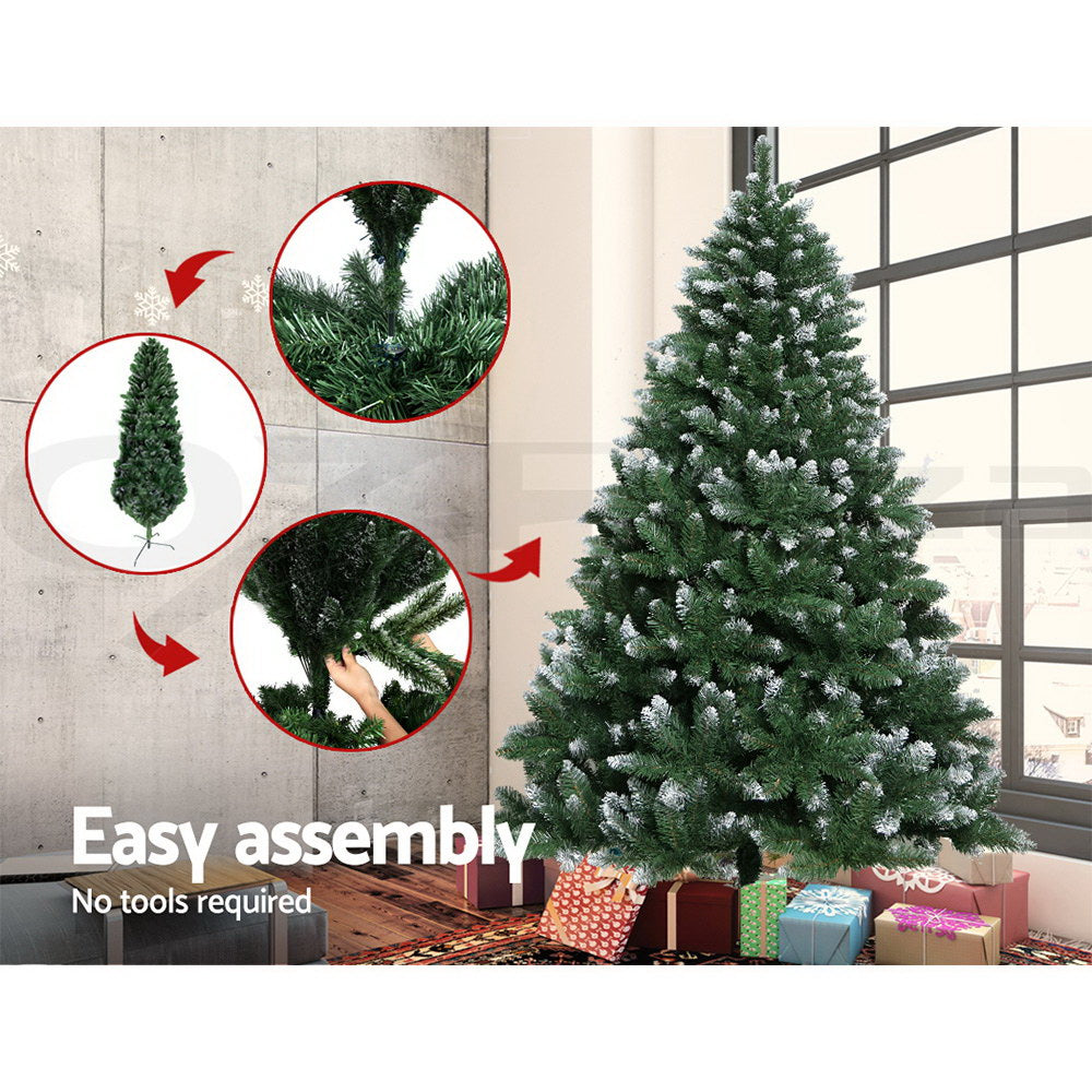 Jingle Jollys 6FT Christmas Snow Tree - Green