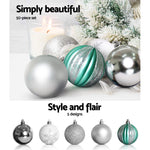 Jingle Jollys 7FT 2.1M Christmas Tree Baubles Balls Xmas Decorations Green Home Decor 1000 Tips Green Silver