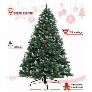 Jingle Jollys 7FT Christmas Snow Tree - Green