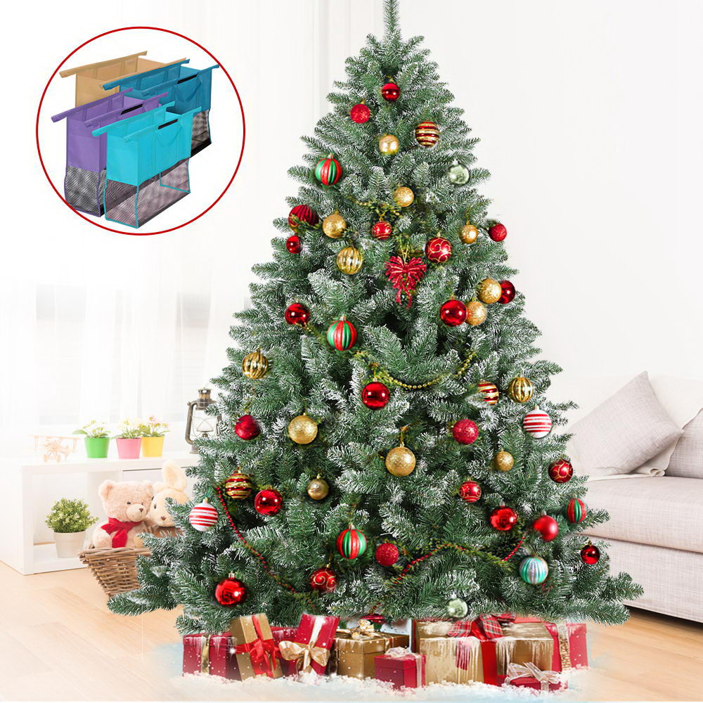 Jingle Jollys 2.1M 7FT Christmas Tree Xmas Decorations Snow Home Decor 1000 Tips Bonus Bag