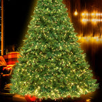 Jingle Jollys 2.4M 8FT Christmas Tree 1488 LED Lights 1488 Tips Warm White Green