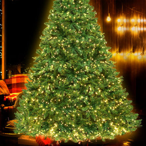 Jingle Jollys 2.4M 8FT Christmas Tree 1488 LED Lights 1488 Tips Warm White Green