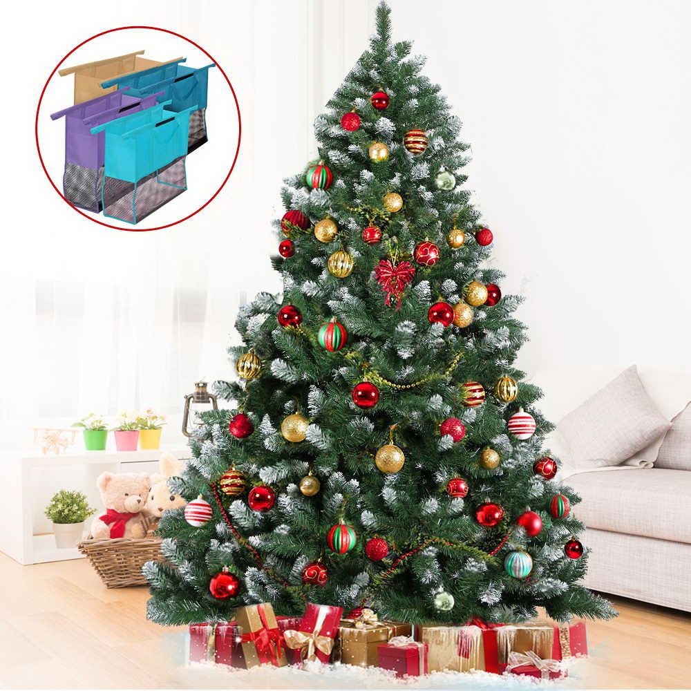 Jingle Jollys 2.4M 8FT Christmas Tree Xmas Decorations Snow Home Decor 1400 Tips Bonus Bag