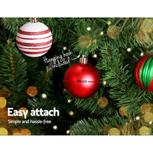 Jingle Jollys 8FT 2.4M Christmas Tree Baubles Balls Xmas Decorations Green Home Decor 1400 Tips Green Snowy