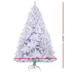 Jingle Jollys 2.4M 8FT White Christmas Tree Xmas Decorations Home Decor 1400 Tips Bonus Bag