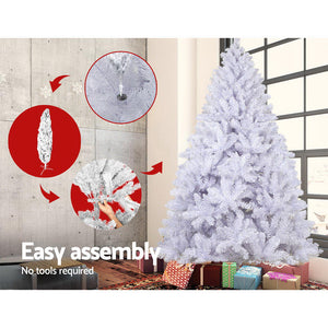 Jingle Jollys 2.4M 8FT White Christmas Tree Xmas Decorations Home Decor 1400 Tips Bonus Bag