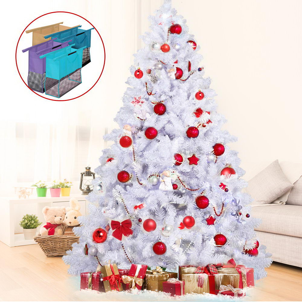 Jingle Jollys 2.4M 8FT White Christmas Tree Xmas Decorations Home Decor 1400 Tips Bonus Bag