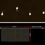 Jingle Jollys 600 LED Curtain Lights - Warm White