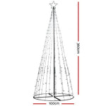 Jingle Jollys 3.6M LED Christmas Tree Lights 400 LED Xmas Multi Colour Optic Fiber