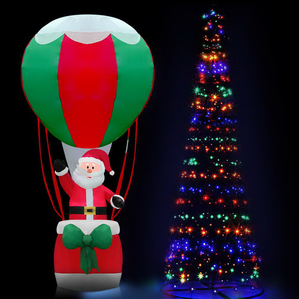 Jingle Jollys 3.6M LED Christmas Tree Lights Xmas Fibre Optic Decor Inflatable Set