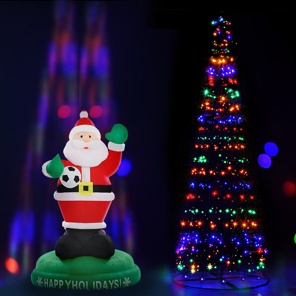 Jingle Jollys 3.6M LED Christmas Tree Inflatable Set Lights Xmas Fibre Optic Decor