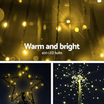 Jingle Jollys 3.6M LED Christmas Tree Lights Xmas Fibre Optic Decor Warm White Bonus Bag