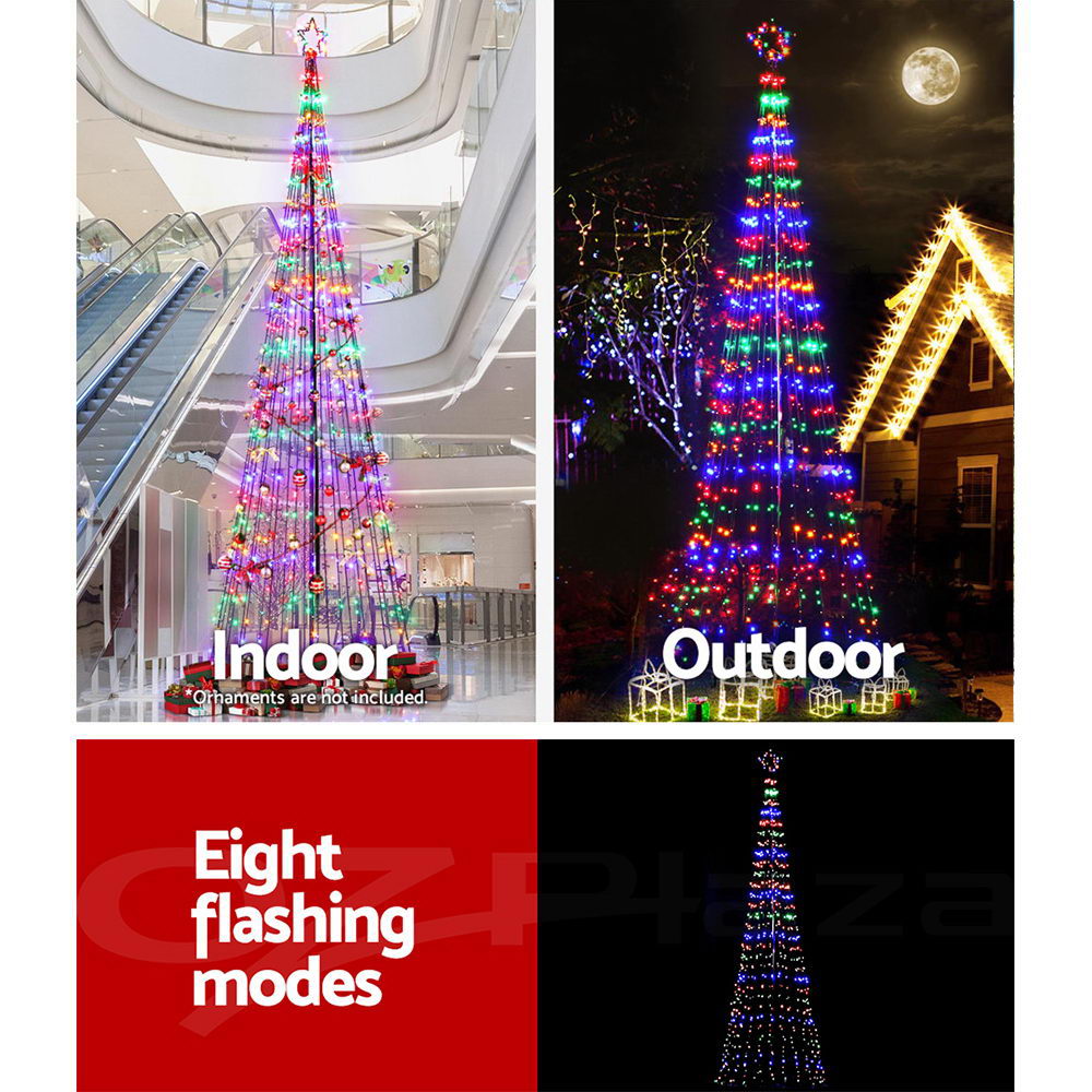 Jingle Jollys 5M LED Christmas Tree Optic Fiber Lights 750pc LED Multi Colour