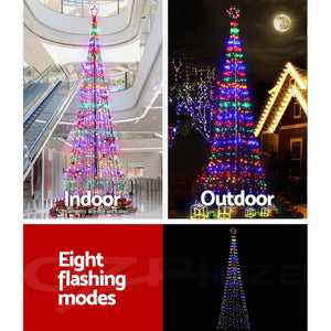 Jingle Jollys 5M Christmas Tree LED Lights Multi Colour Xmas Fibre Optic Decorations Bonus Bag