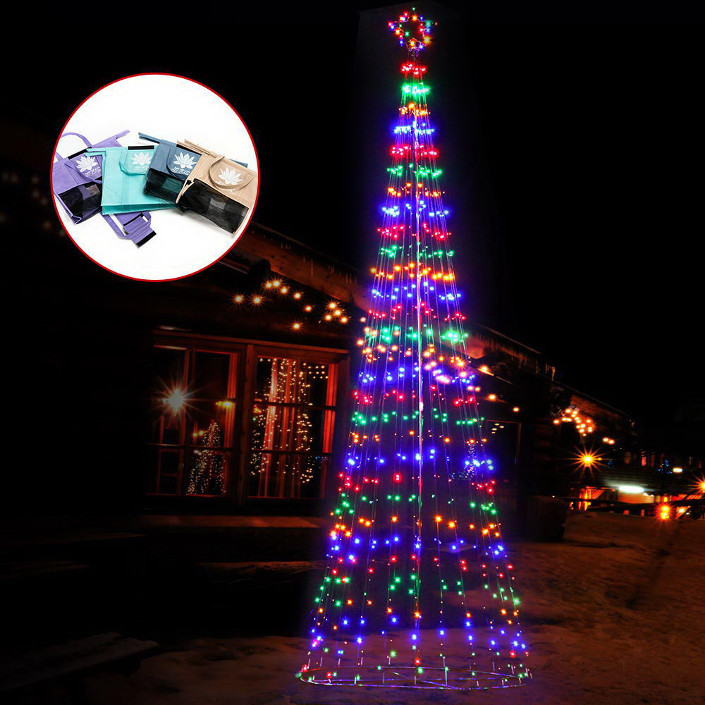 Jingle Jollys 5M Christmas Tree LED Lights Multi Colour Xmas Fibre Optic Decorations Bonus Bag